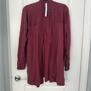 Lululemon Athletica Maroon Open Front sweater